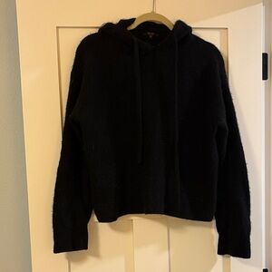 Cashmere Black Hooded Sweater